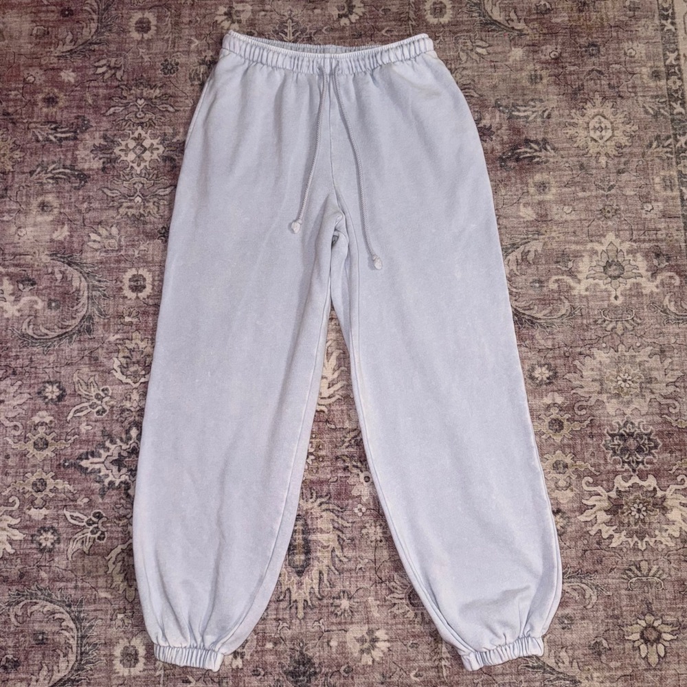 American Eagle Everyday Luxe Light Blue Acid Wash Soft Jogger Sweatpants XS